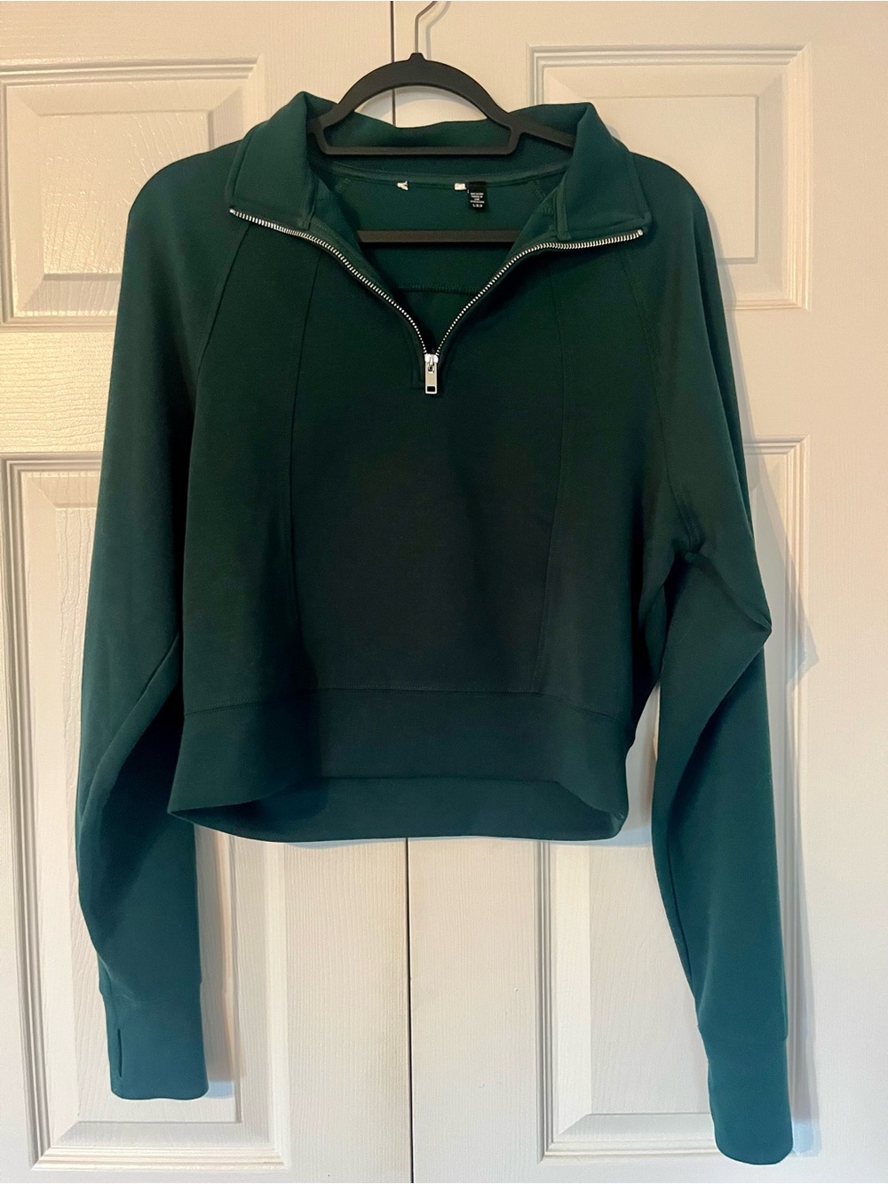 Women’s Dark Green Half-Zip Pullover Top